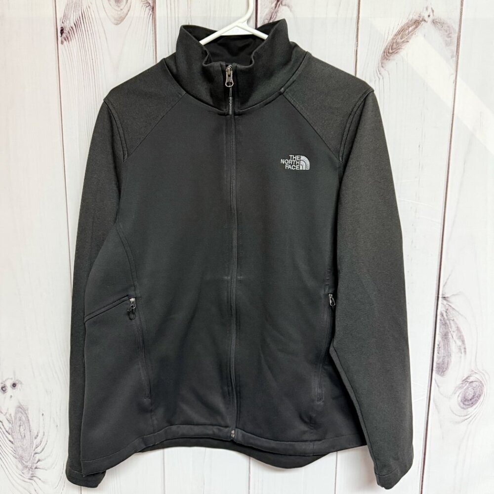 The North Face Women’s Soft‎ Shell Jacket XL Black Gray Full Zip EUC